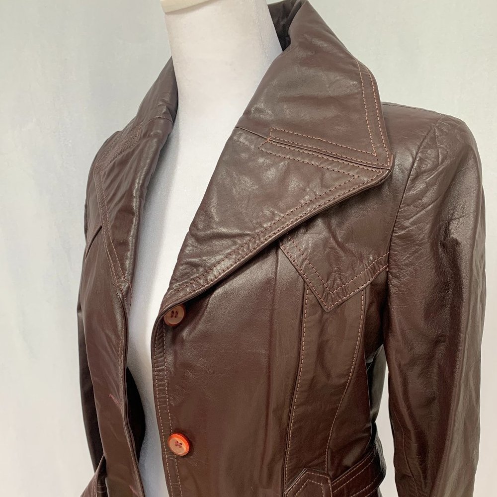 Vtg 70s LEARSI Genuine Leather Jacket